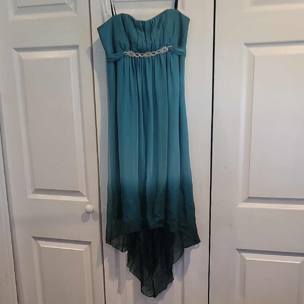 Laundry By Shelli Segal Teal High Low Dress